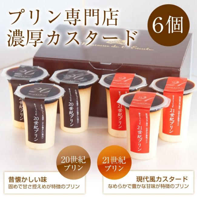 【送料込】20世紀プリン、21世紀プリンの6個セット
